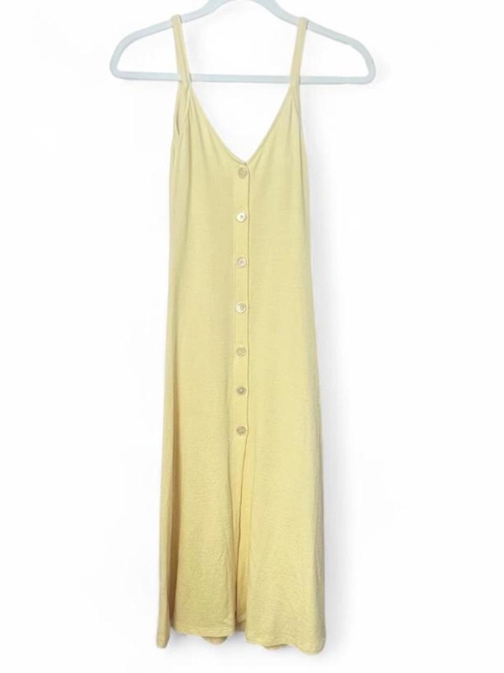 Aritzia Willard Free Yellow Button Front Sleeveless Sundress in XS